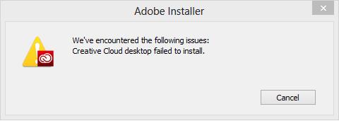 Creative Cloud desktop failed to install error fixed